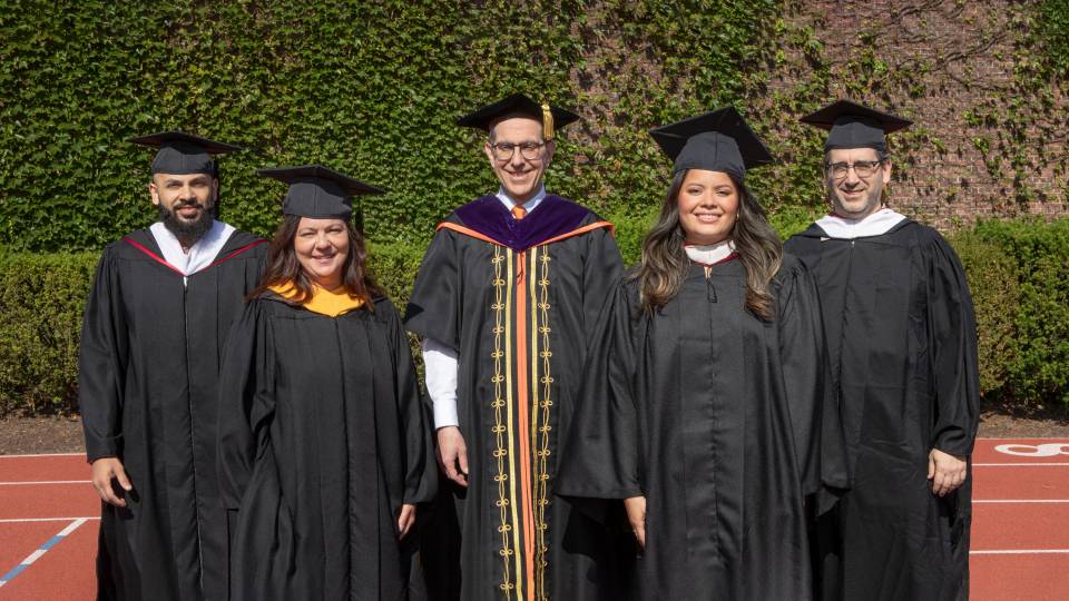 Wahab Ashraf, Nancy Picinic Ricca, Princeton University President Christopher L. Eisgruber, Maria Maloupis, Bob Fenster