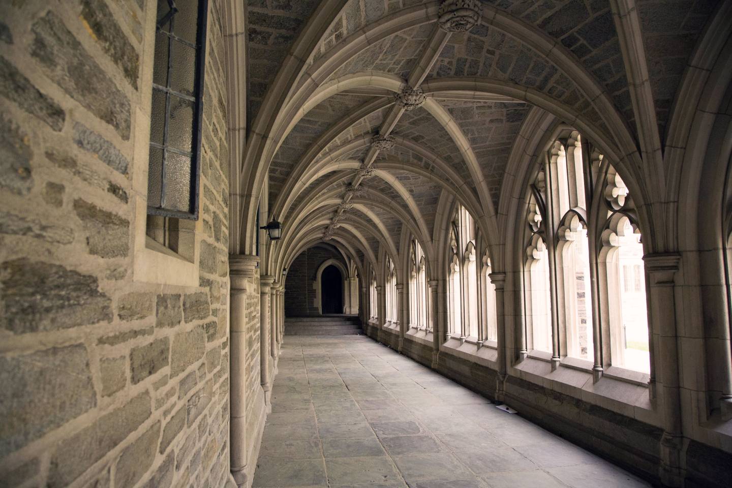 Long breezeway with arches