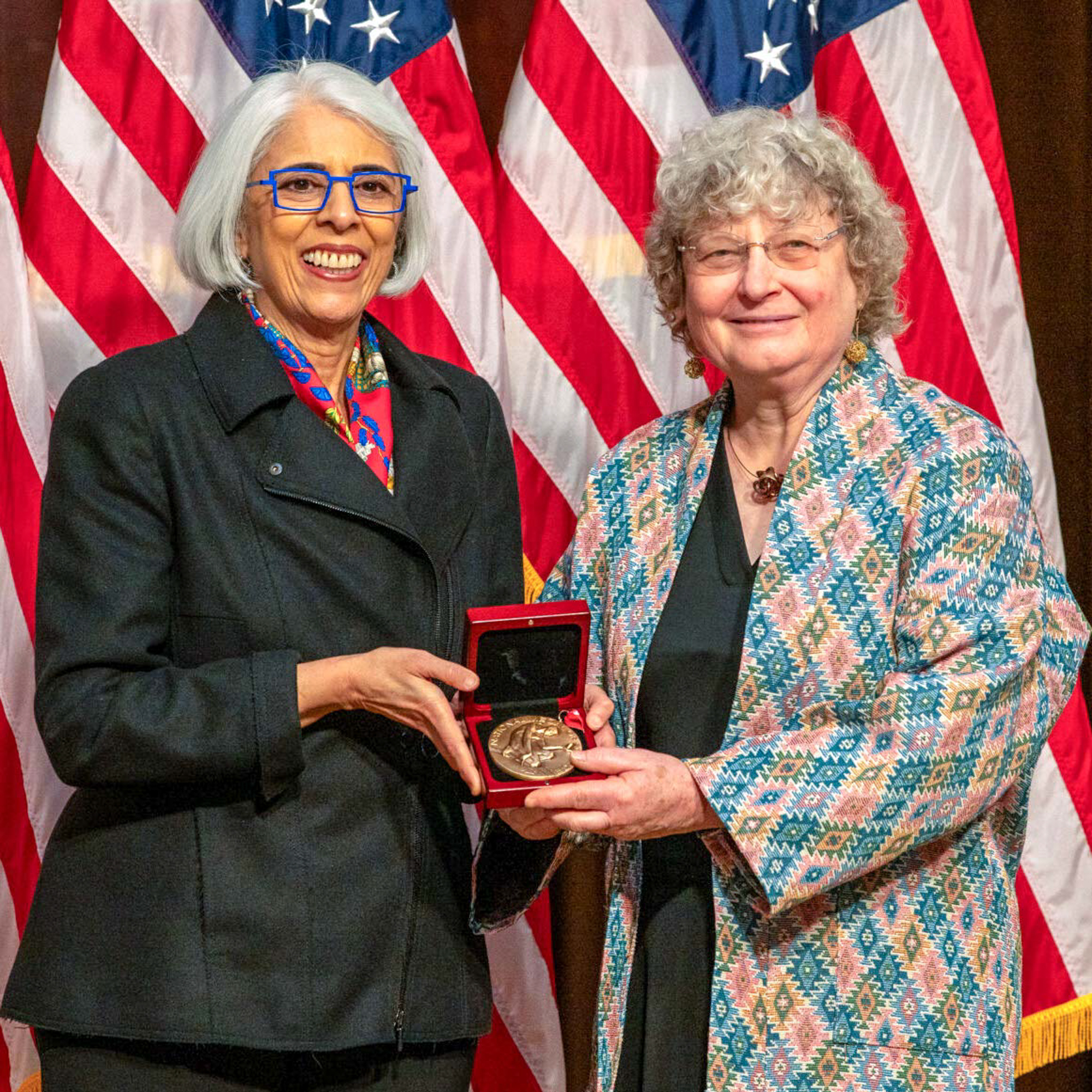 Ingrid Daubechies receiving the National Science & Technology Medal