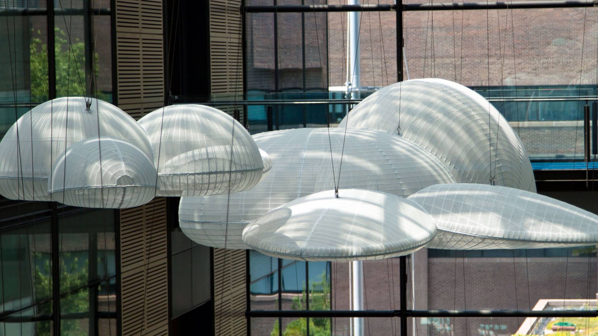 Suspended art in Frick Chemistry Laboratory