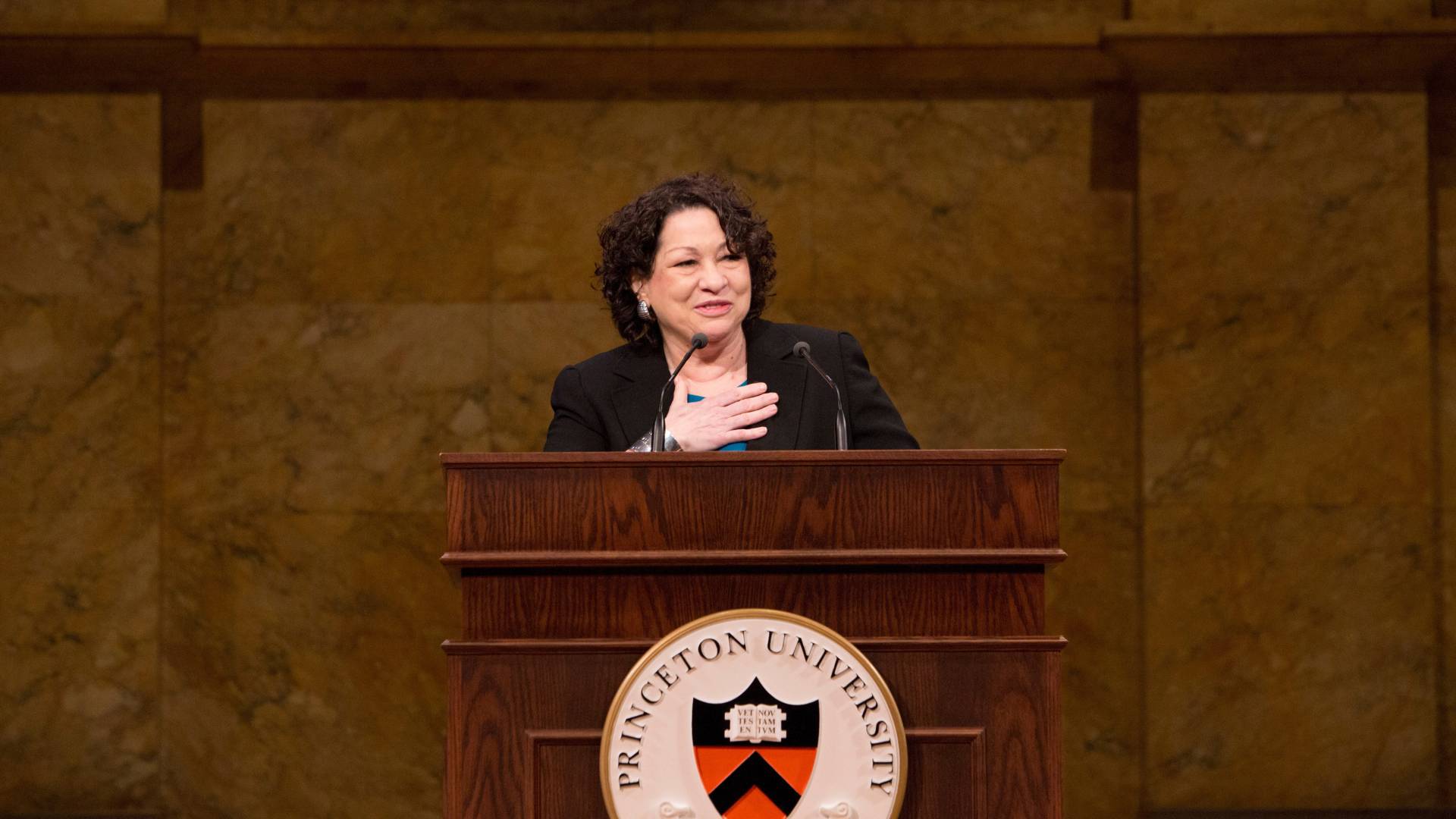 Supreme Court judge Sonia Sotomayor speaks at at Princeton in 2014