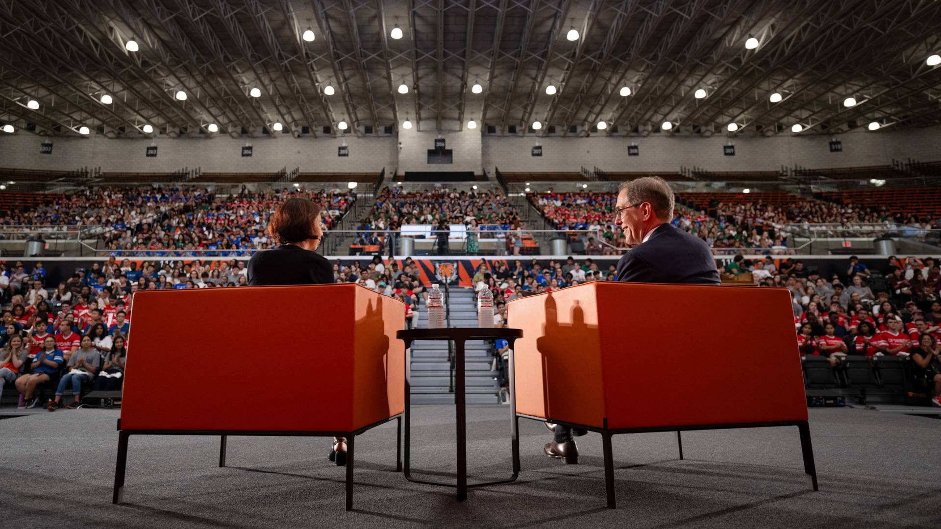 President Eisgruber and Fei-Fei Li on stage