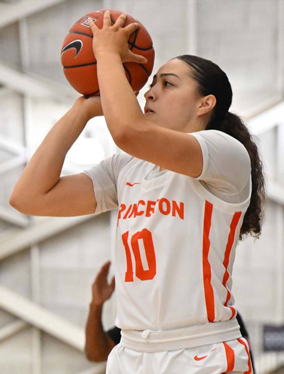 Grace Stone with basketball