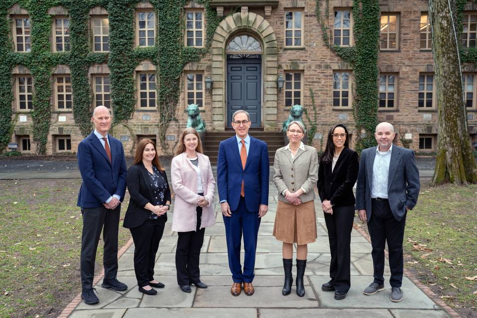 A group photo of six Princeton staff members who were honored as recipients of the President’s Achievement Award for their commitment to excellence and exceptional performance.