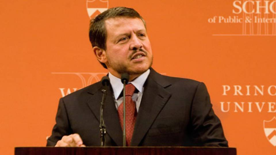 King Abhullah at the podium