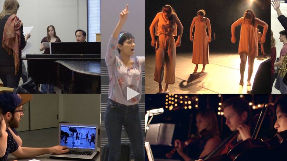 Program in Music Theater scenes of staging and rehearsals