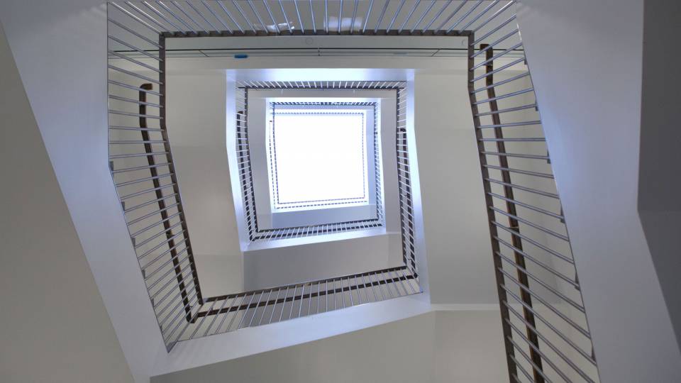 stairwell in neuroscience building
