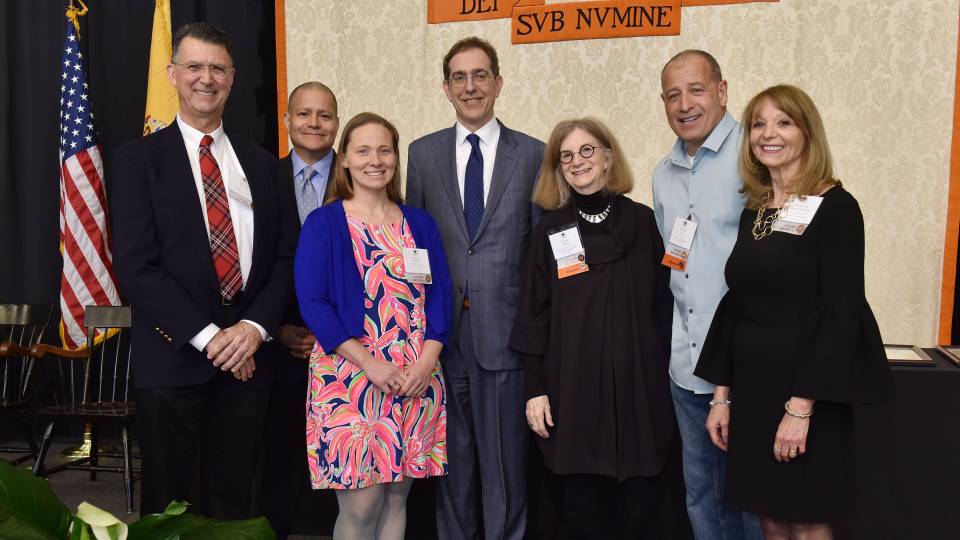 President's Achievement Awards winners with President Eisgruber