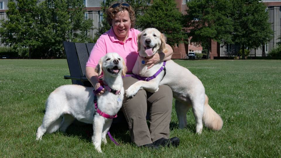 Laura Conour with her two dogs