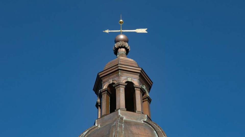 Nassau Hall cupola and weather vane