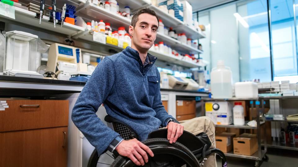 Thomas Pisano in his lab