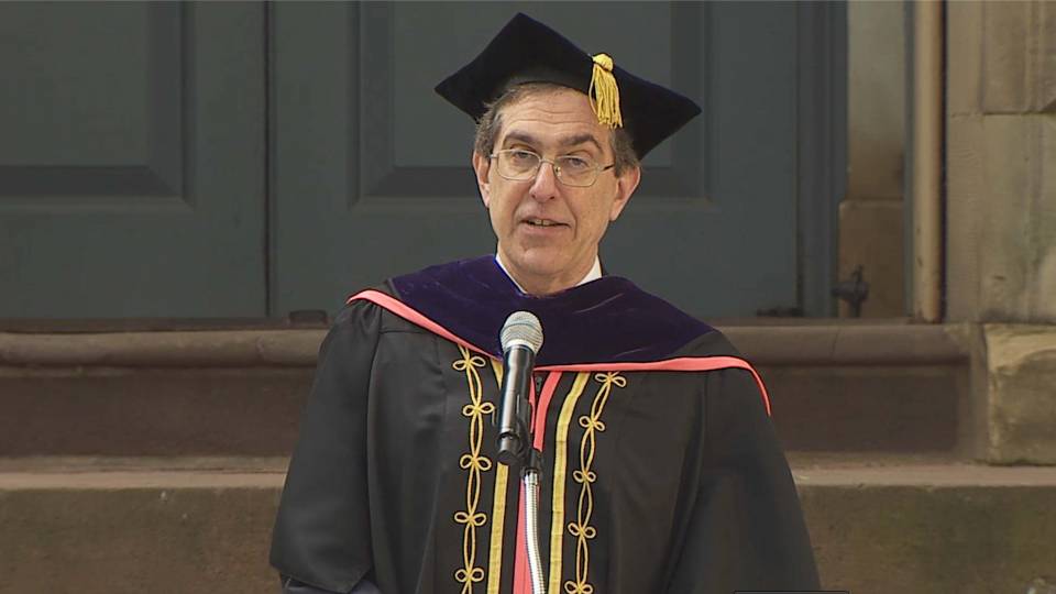 Christopher Eisgruber in commencement regalia