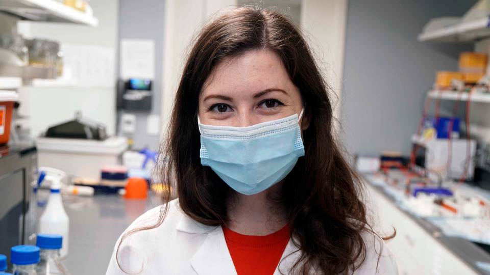 Shannon Hoffman in a lab