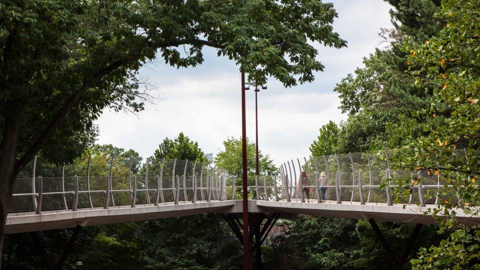 Streicker Bridge on campus