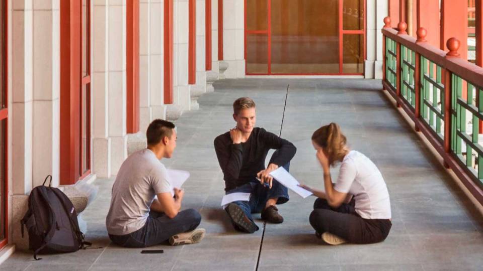 students on Schwartzman campus