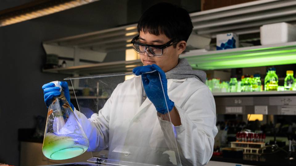 Arthur Acuna in a lab