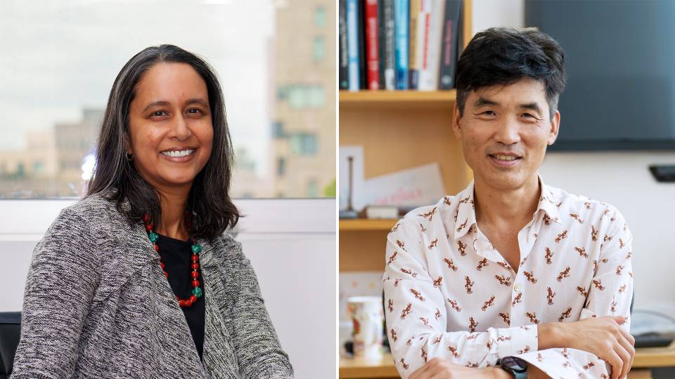 Mala Murthy and Sebastian Seung n their offices