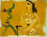 "Tête d'homme et nu assis"