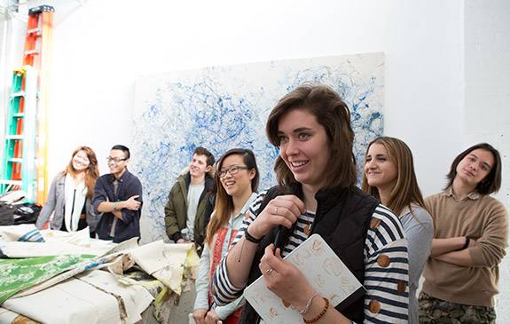 Artist at Work Aubree Andres with class in Jonathan VanDyke studio