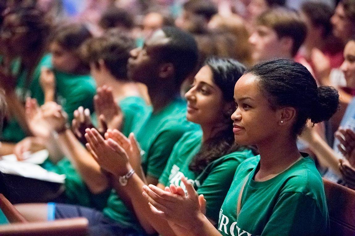 Opening Exercises students listening in chapel