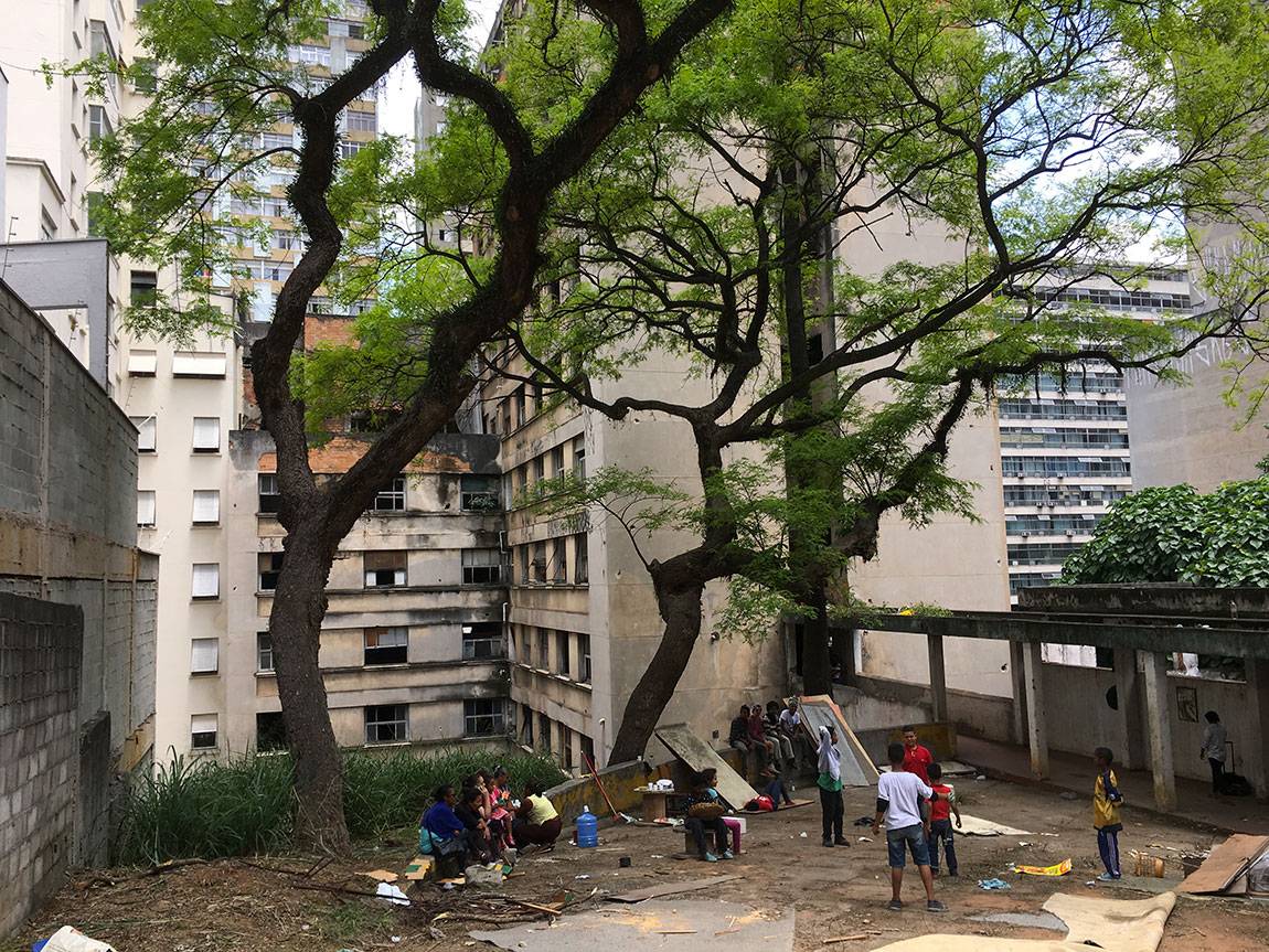 This formerly abandoned building, along with several others throughout São Paolo, was part of an organized mass occupation that had taken place no more than 24 hours before this picture was taken.