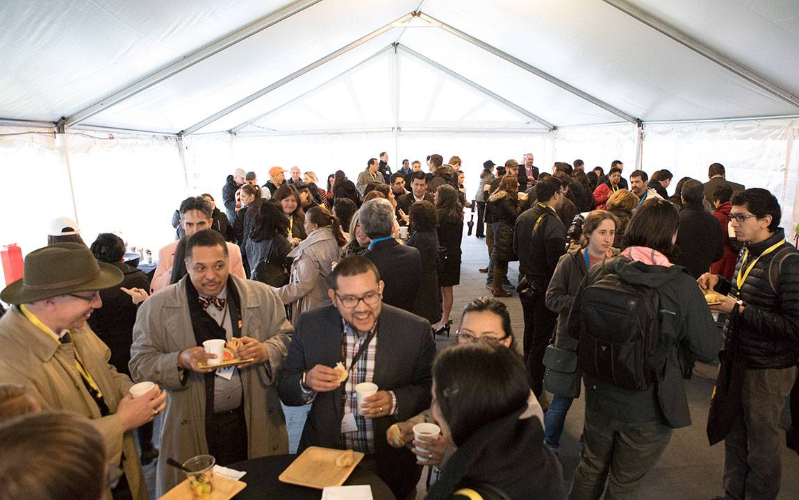 Adelante Tigres Conference: attendees at coffee break