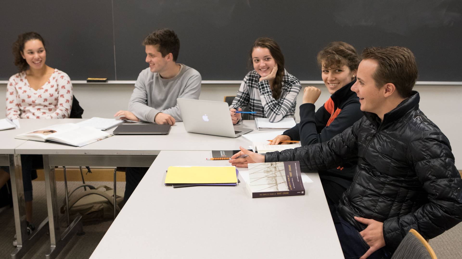 Students smiling in Freshman Seminar about architecture