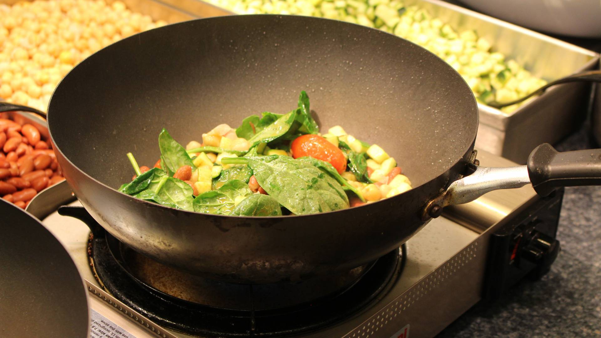 vegetables in a pan