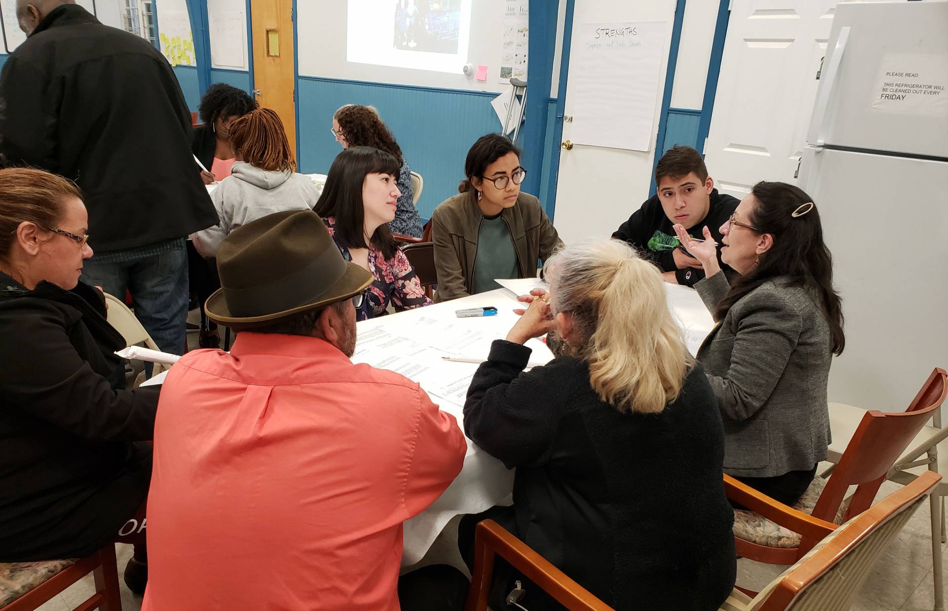 Students talking at Trenton neighborhood forum