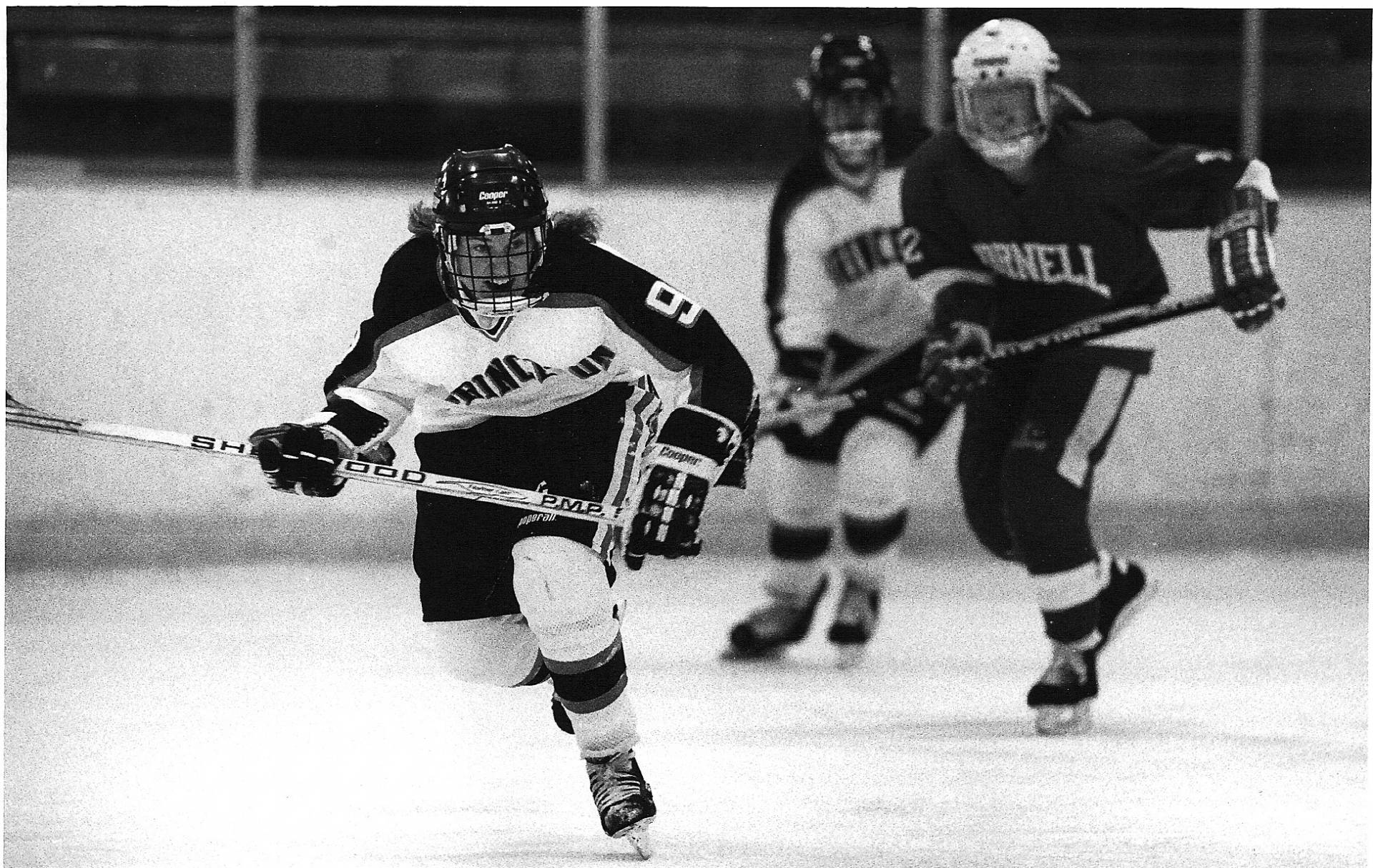 Marcoux playing ice hockey