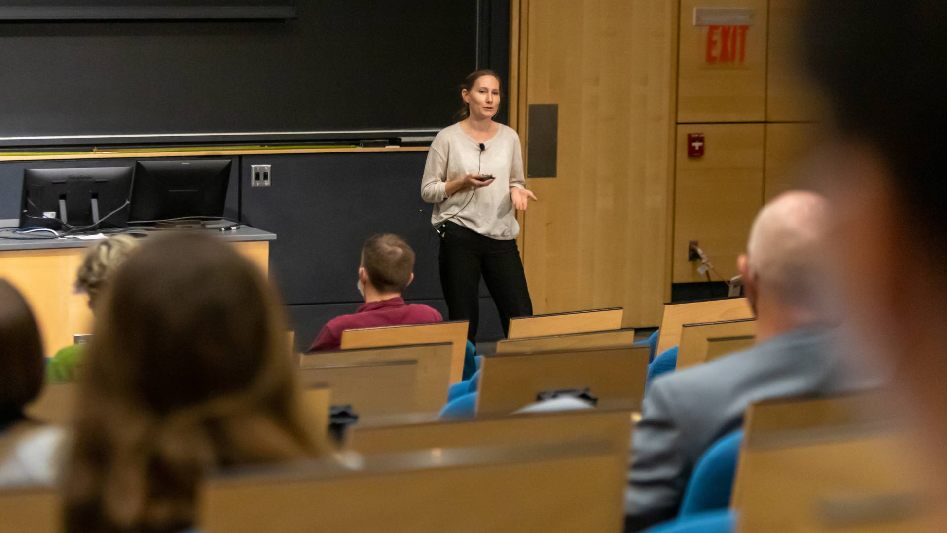 Sarah Kocher making a presentation