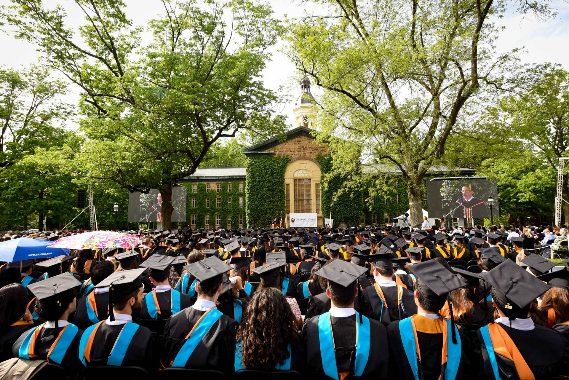 View of Nassau Hal and graduates