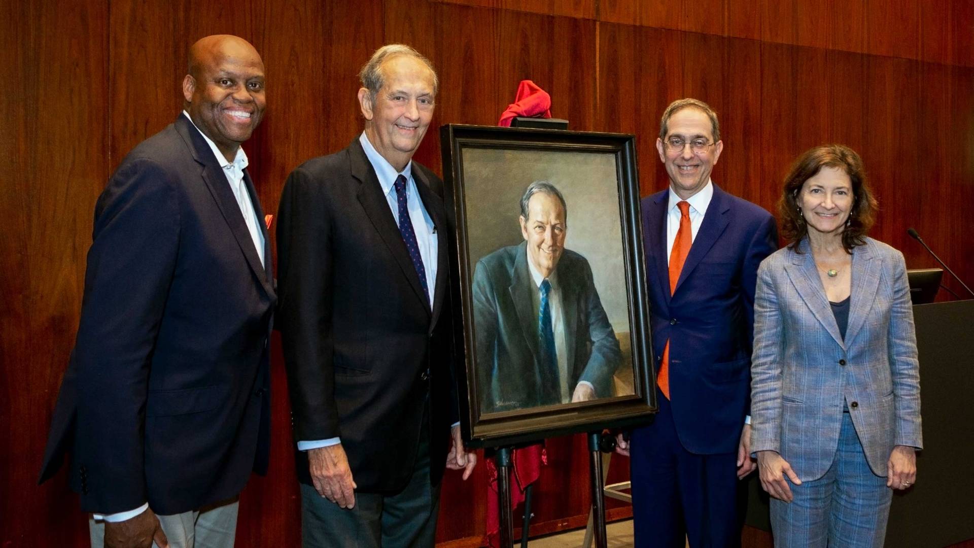 Portrait of basketball and political great Bill Bradley '65 unveiled