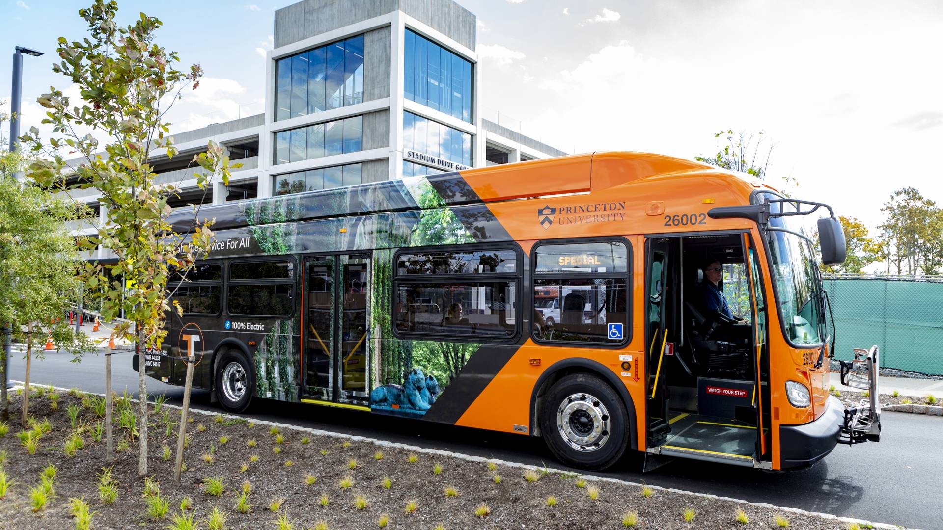 Princetons first electric bus makes its campus debut photo