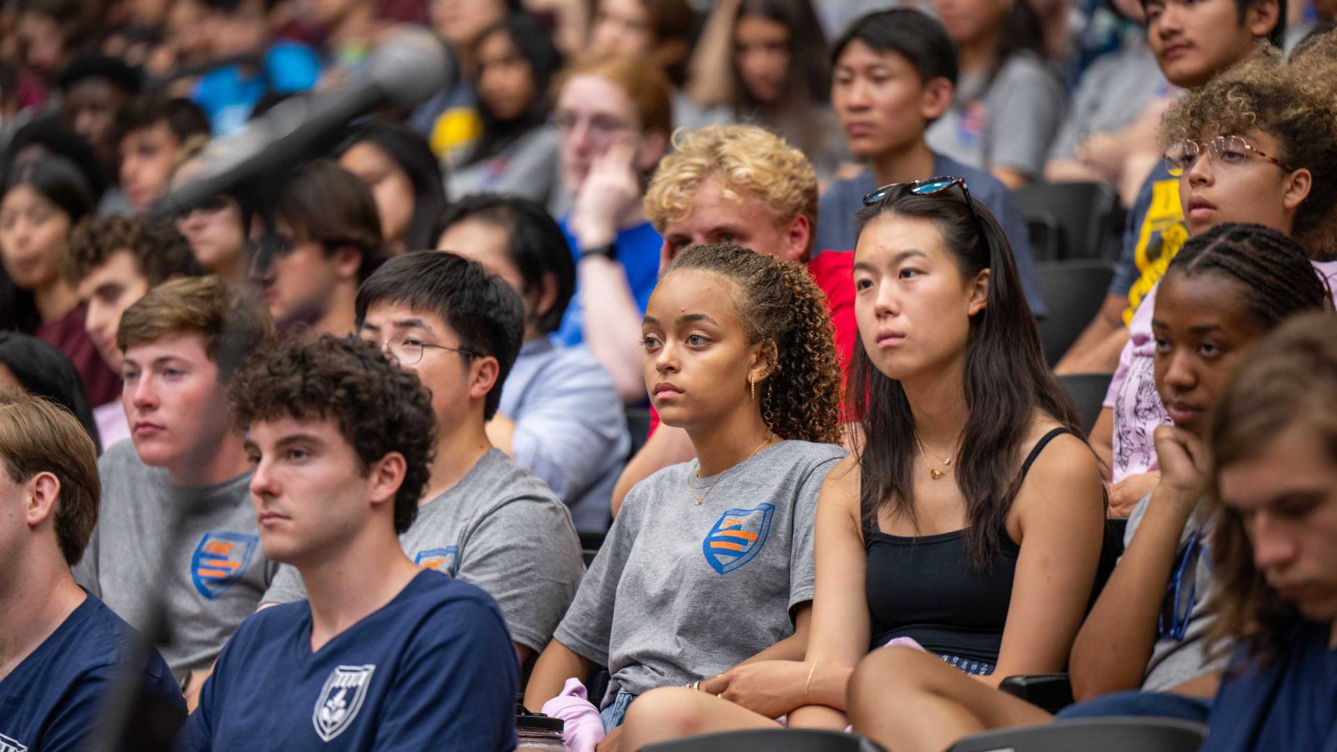Students listen intently