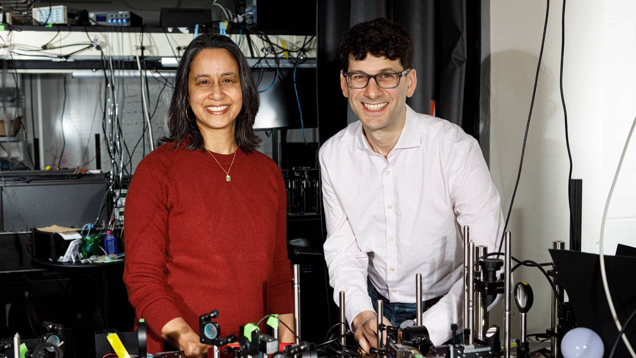 Mala and Andrew next to each other