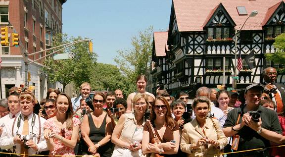 Parents wait to watch the recession