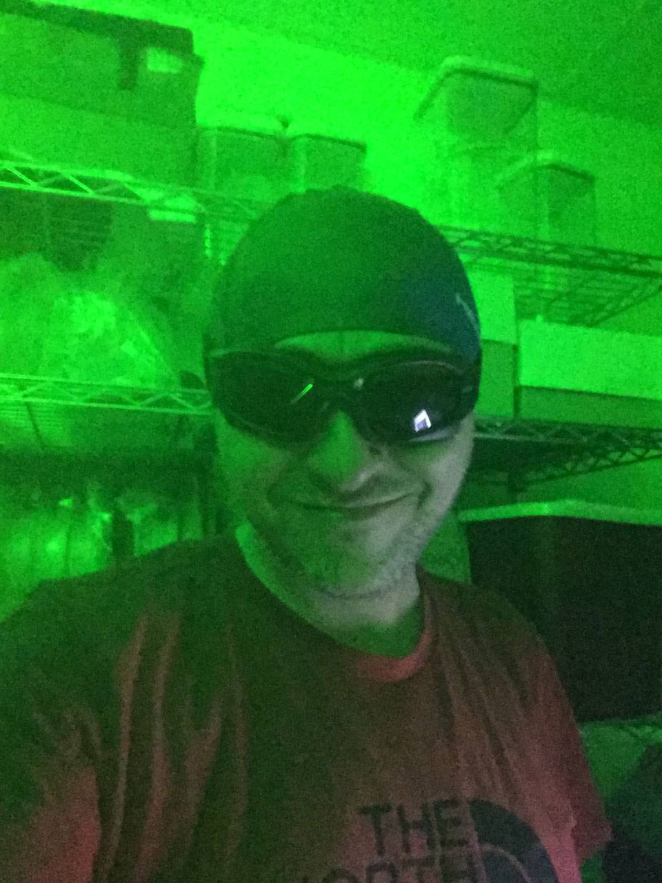 Manouk Abkarian in green light of lab