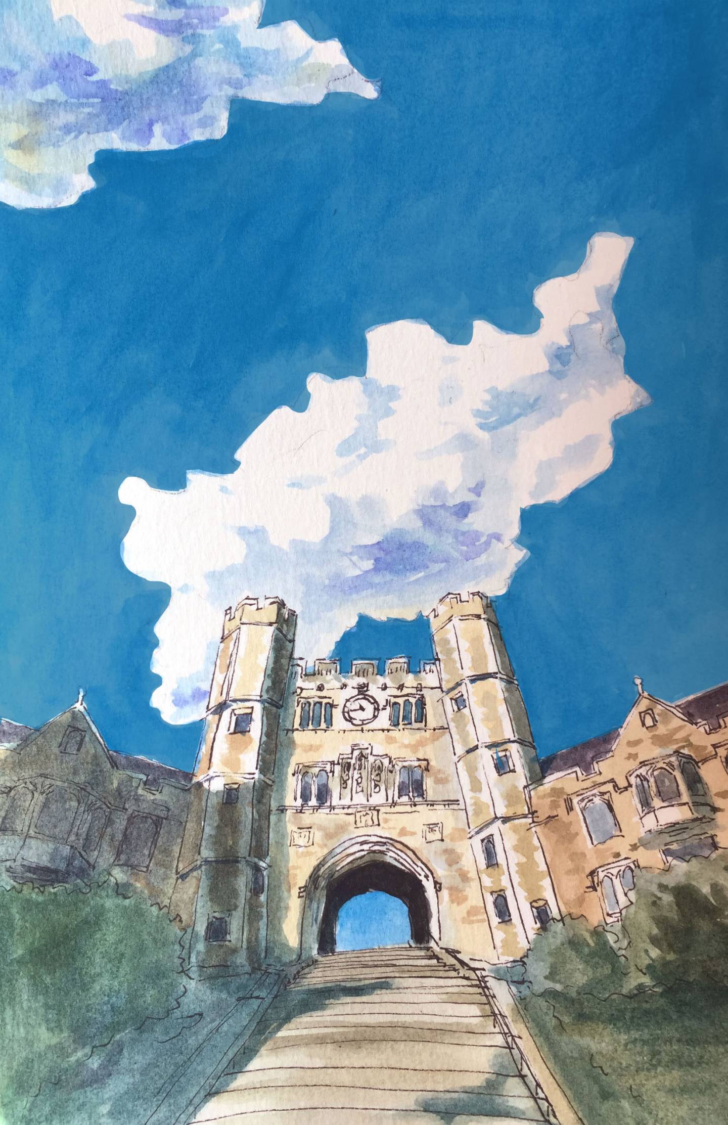 Blair Hall watercolor