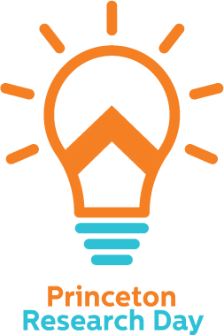 logo with a lightbulb and chevron, "Princeton Research Day"