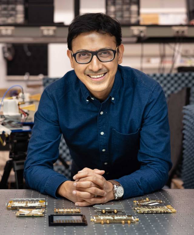 Kaushik Sengupta and flat sensors on a table